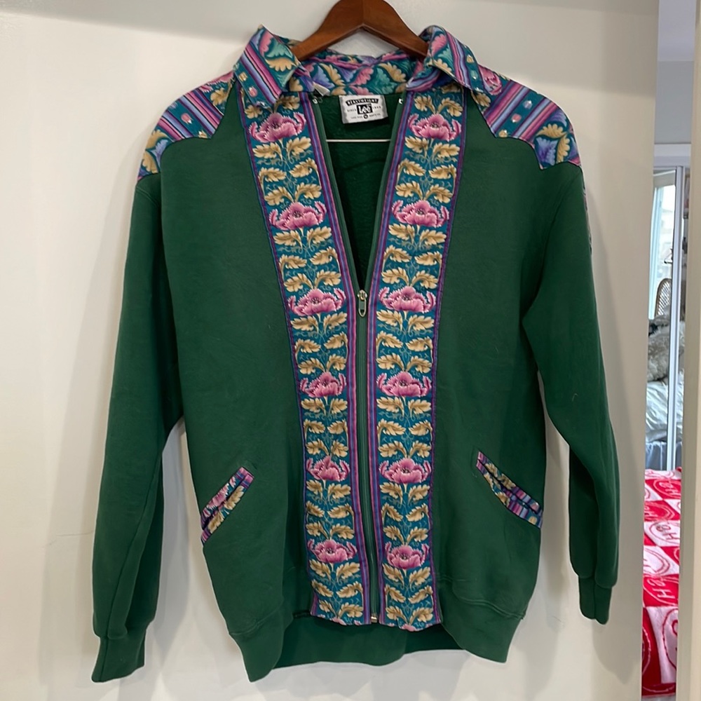 Green Vintage Lee patterned zip up